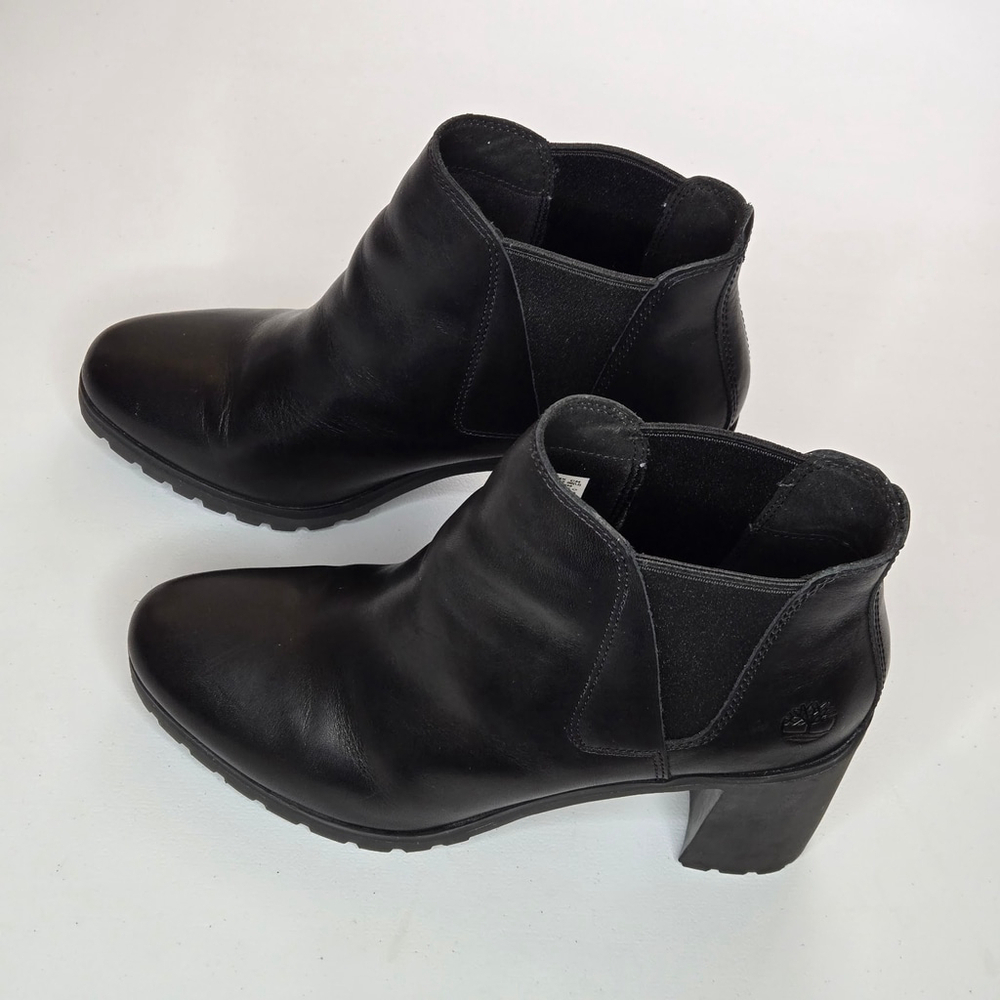 Timberland Allington Women’s Chelsea Black Leather Ankle Boots Sz 9 - Picture 3 of 9